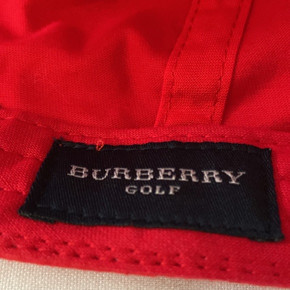 Burberry red color ball cap, Burberry pattern under rim and adjustable strap - Picture 5 of 5